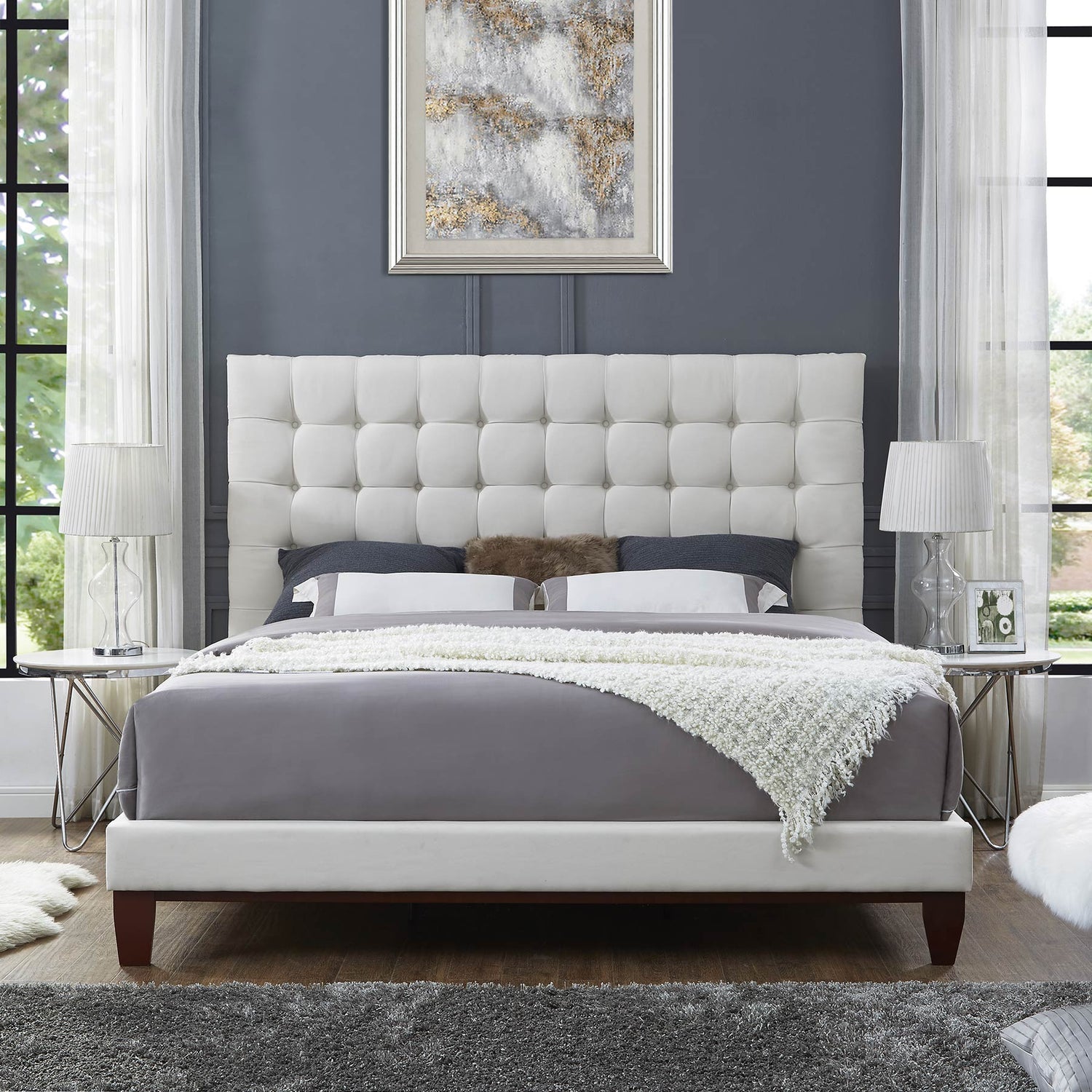 Bond Modern Bed Button Tufted for Bedroom – Inspired Home