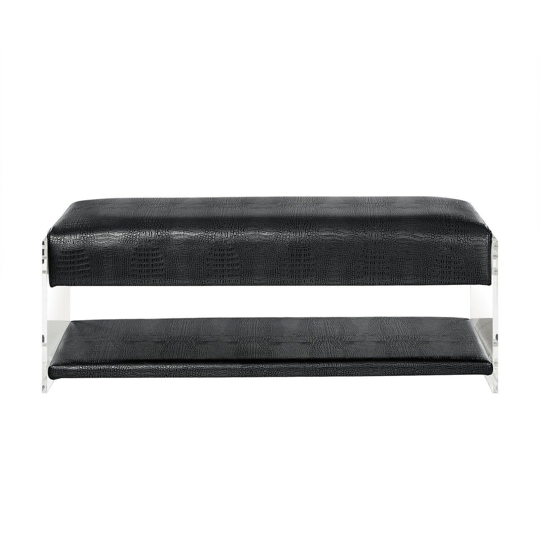Bench - Galileo PU Leather Shelf Bench