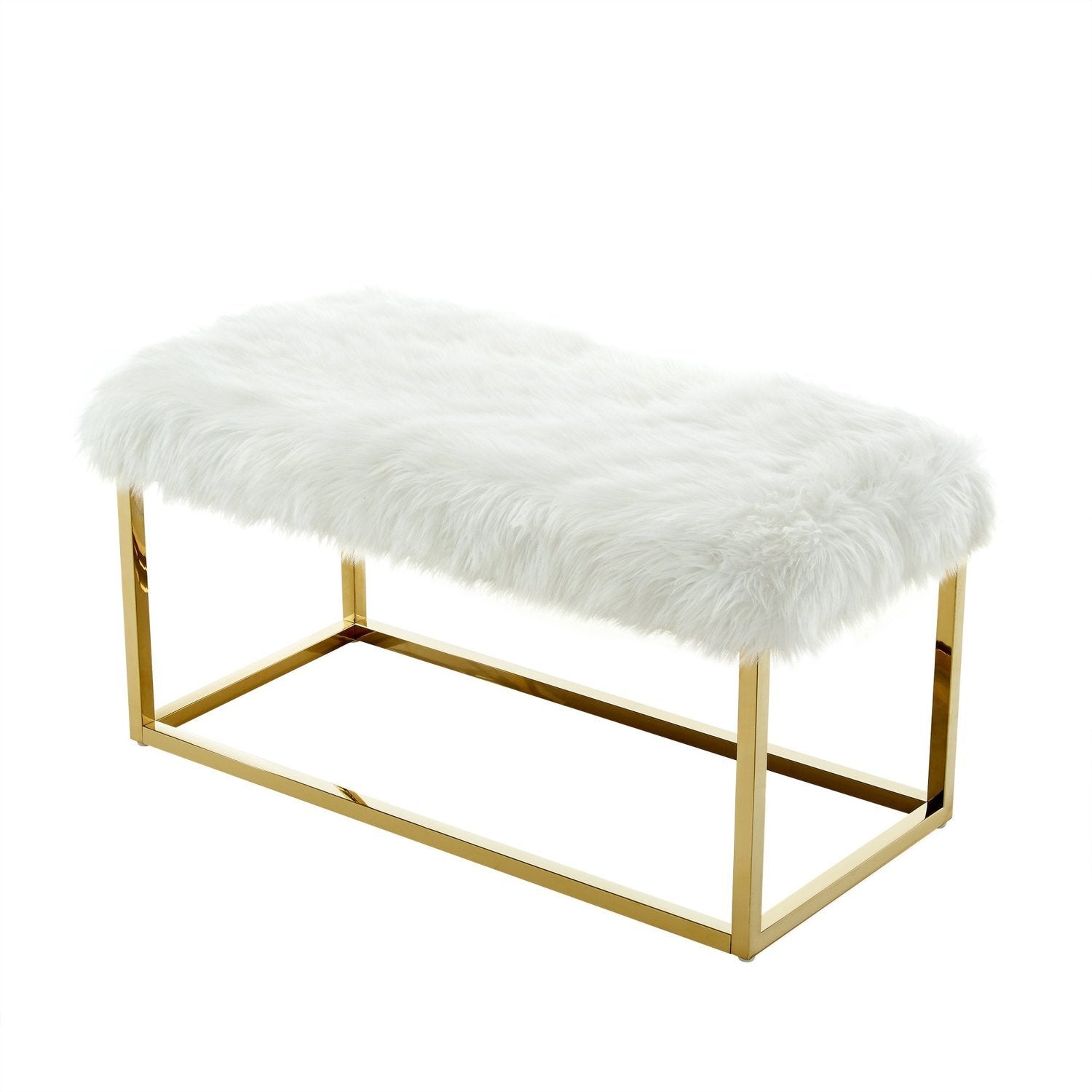 White fur store bench