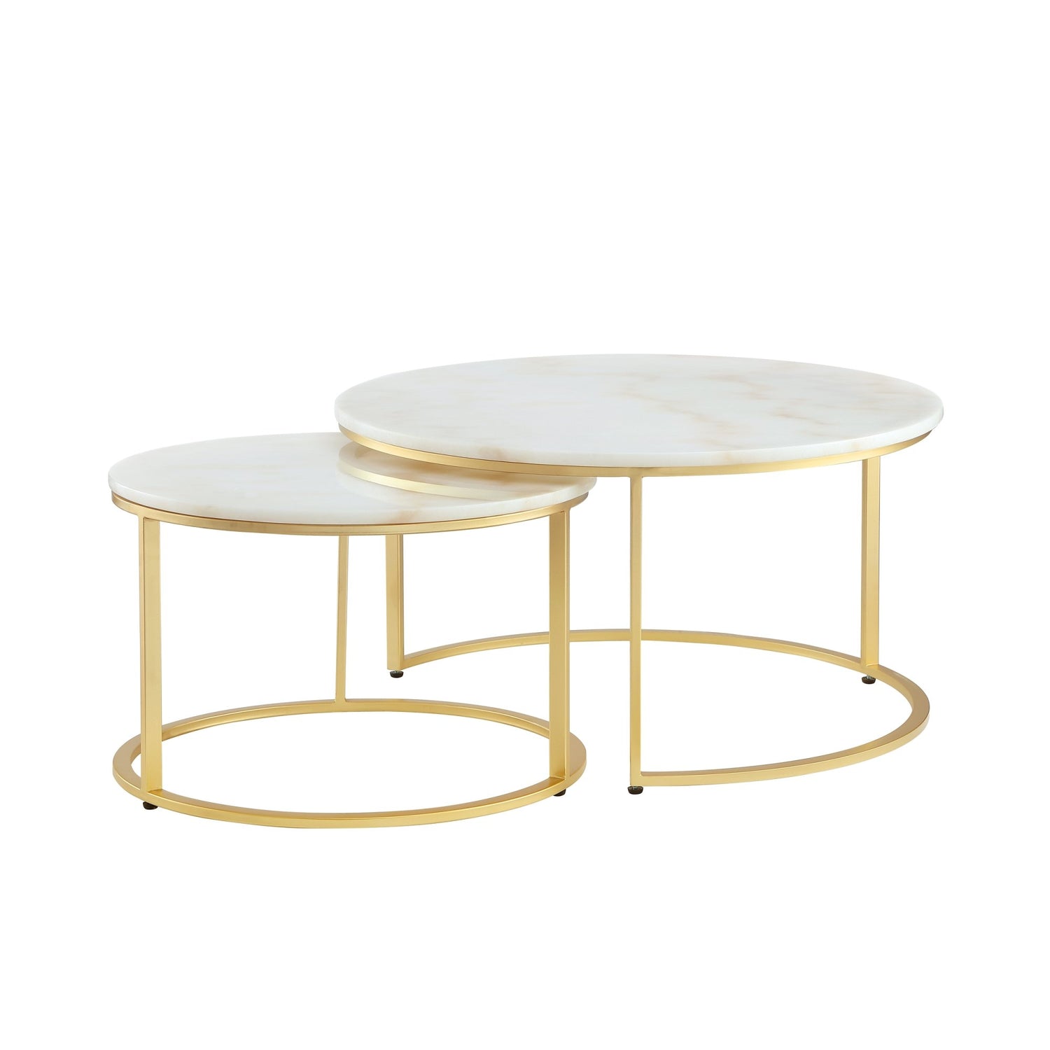 Irene Modern Coffee Table Natural Marble Top Iron Metal Frame for ...