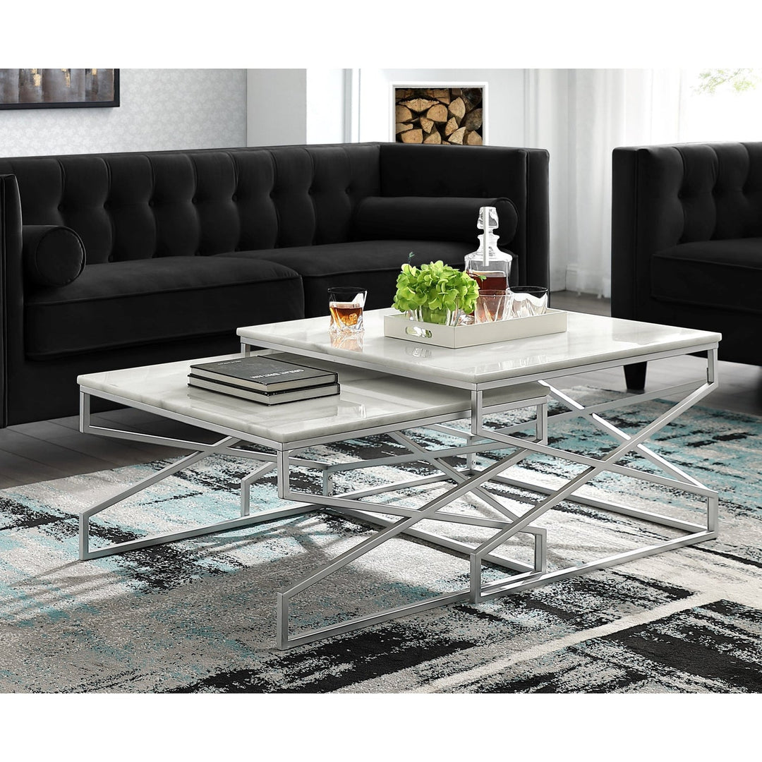 Coffee Table - Malou Square Top Nesting Coffee Table
