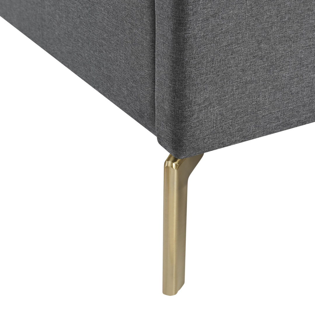 Inspired Home Kacie Platform Bed Linen Grey 4