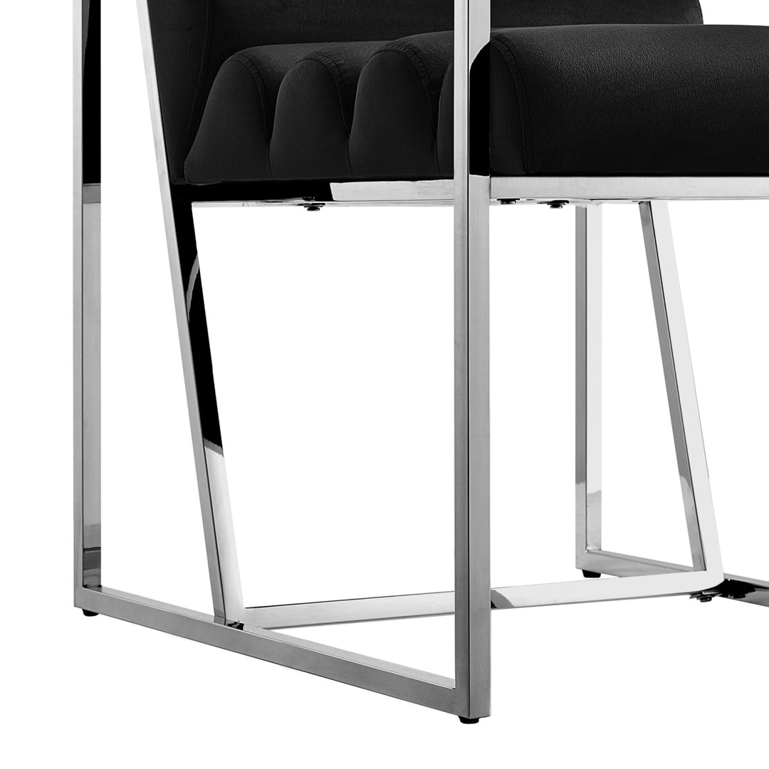 Inspired Home Dalia Dining Chair Velvet Black/Chrome 4