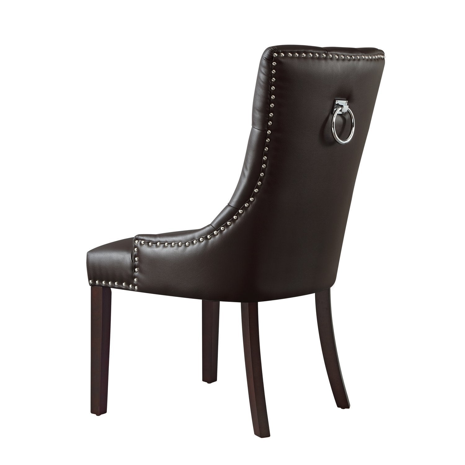 Studded tufted chair with ring back hot sale