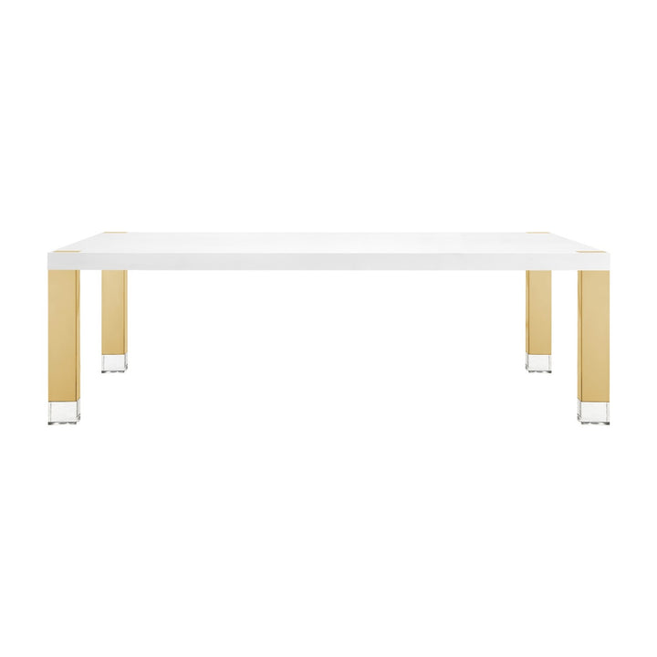 Inspired Home Lesly Dining Table White/Gold 1