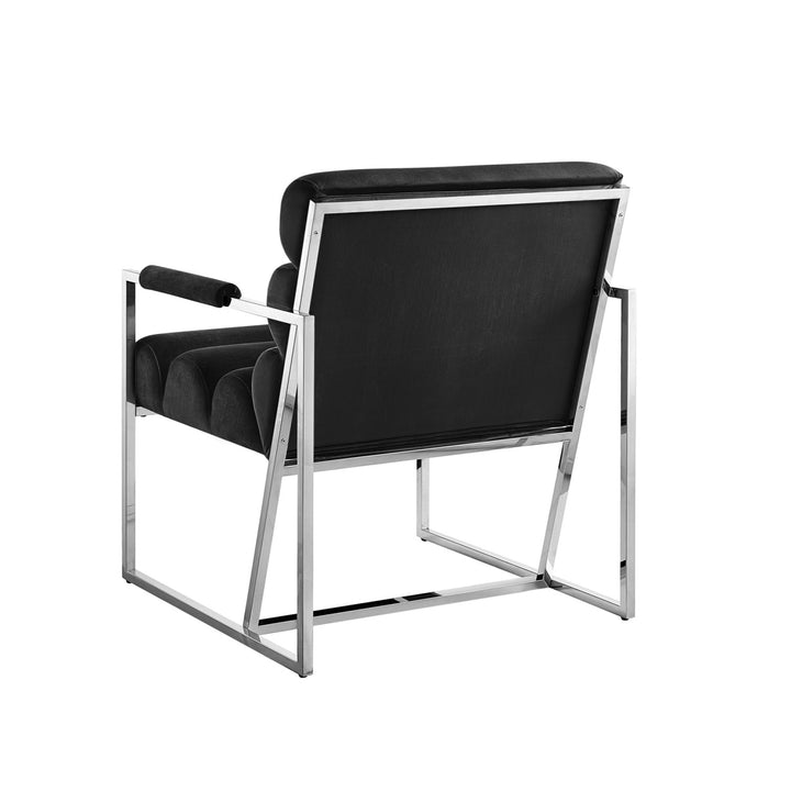 Inspired Home Dalia Accent Chair Velvet Black/Chrome 3