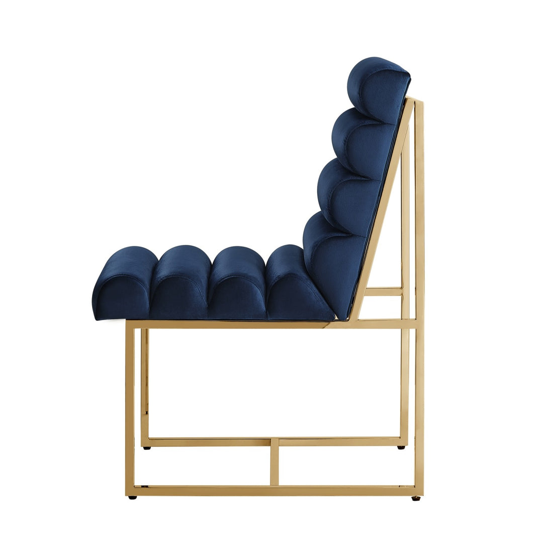 Inspired Home Dalia Dining Chair Velvet Navy/Gold 2