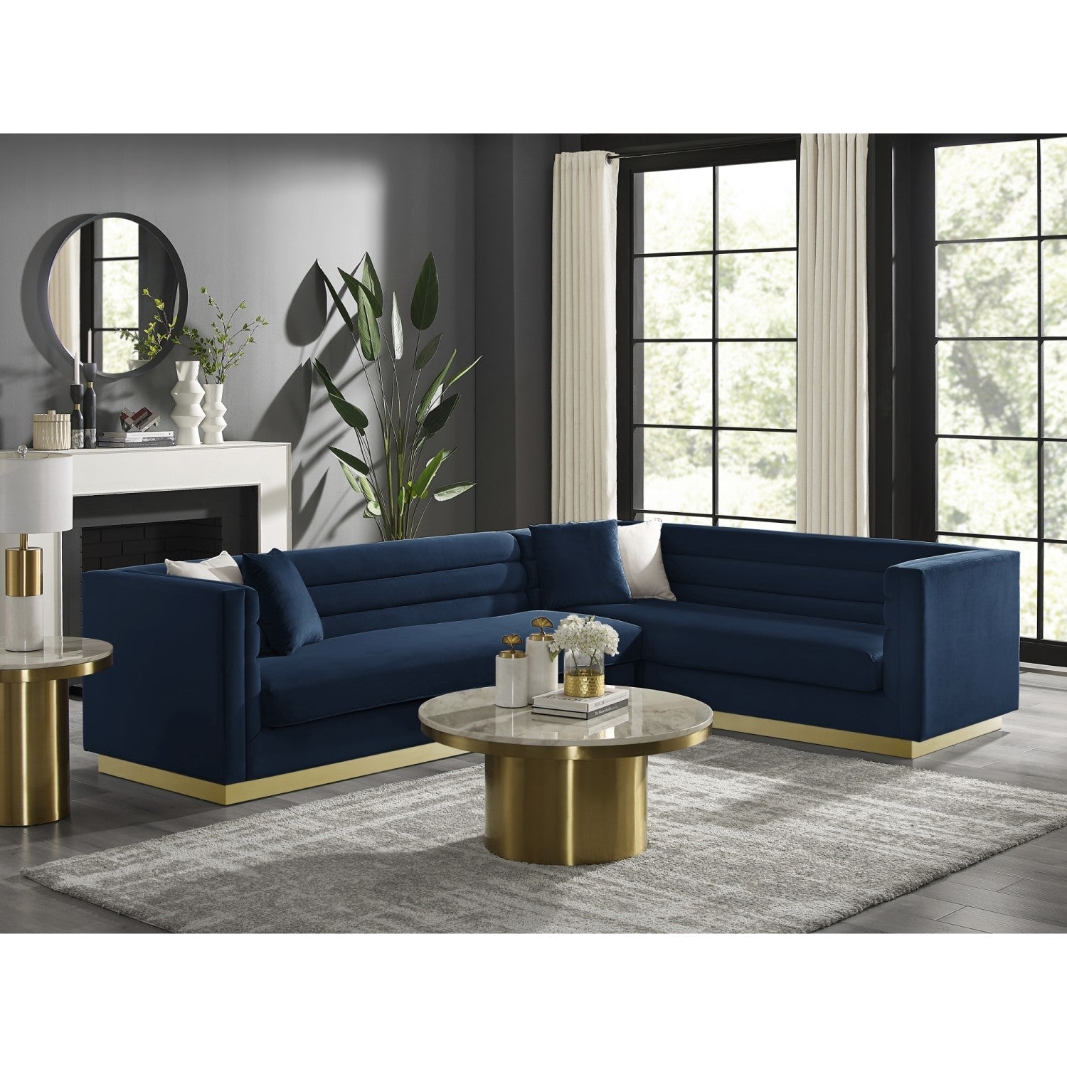 Anniston Modern Sofa Upholstered, Square Arms for Living Room ...