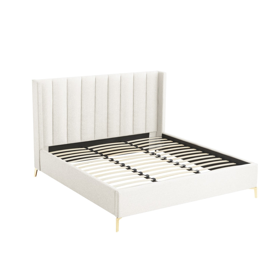 Inspired Home Caliyah Platform Bed Linen Light Beige 3