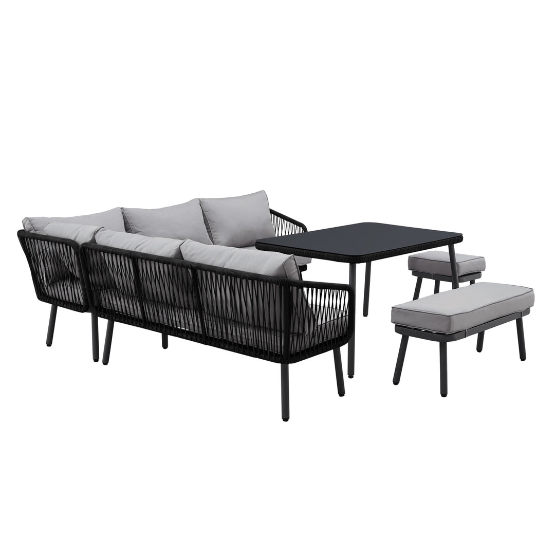 Inspired Home Colter Patio Conversation Set  Black 3