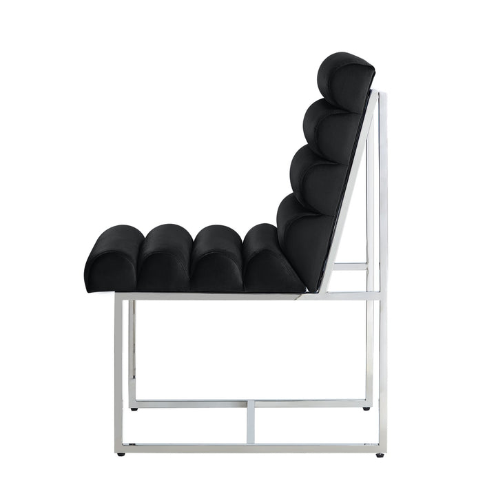 Inspired Home Dalia Dining Chair Velvet Black/Chrome 2