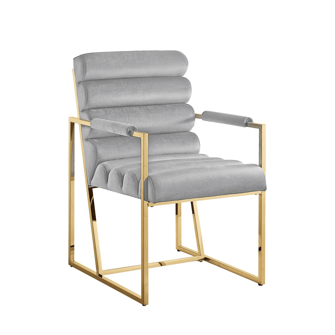Inspired Home Dalia Dining Chair Velvet Grey/Gold Main