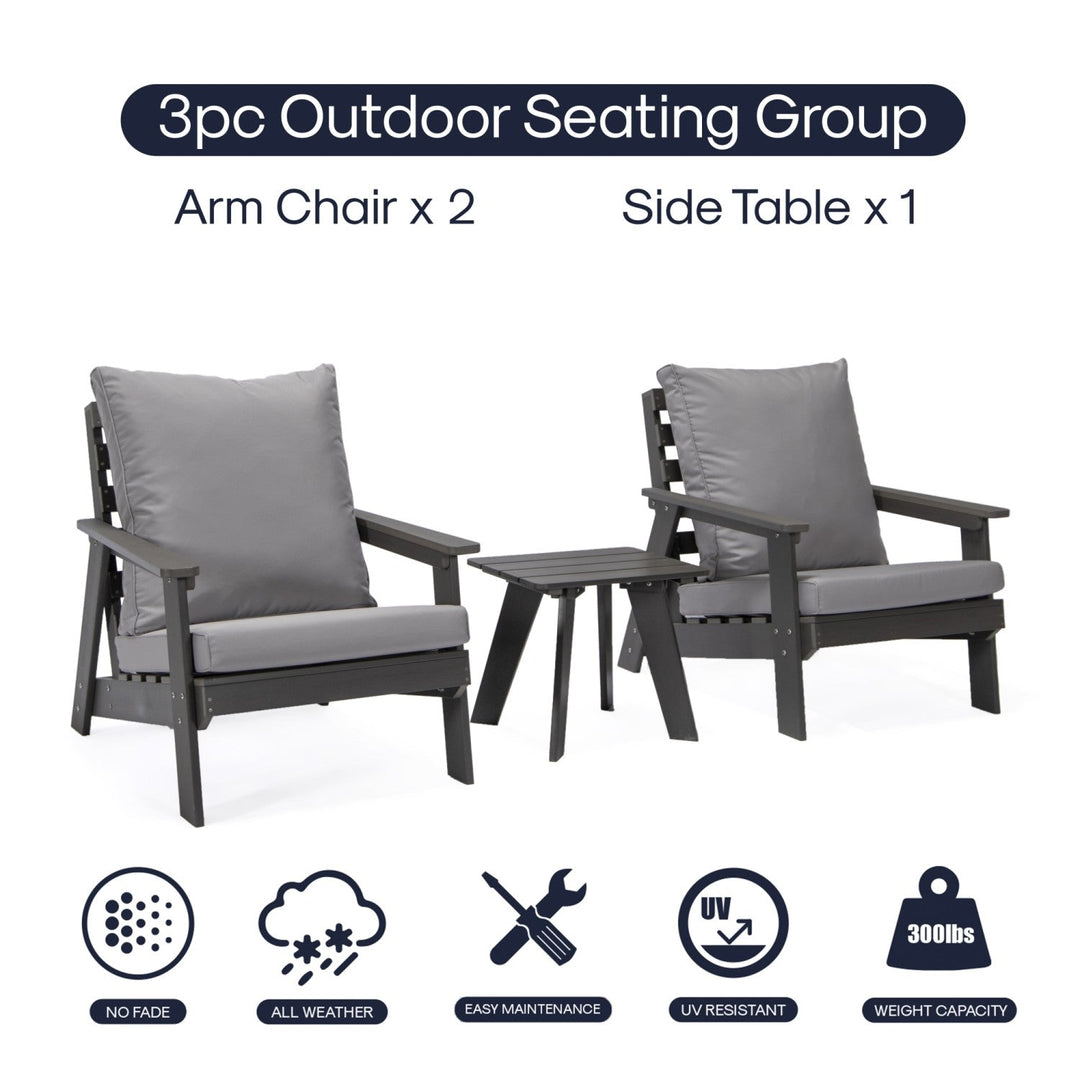 Estefany Outdoor 3pc Seating Group