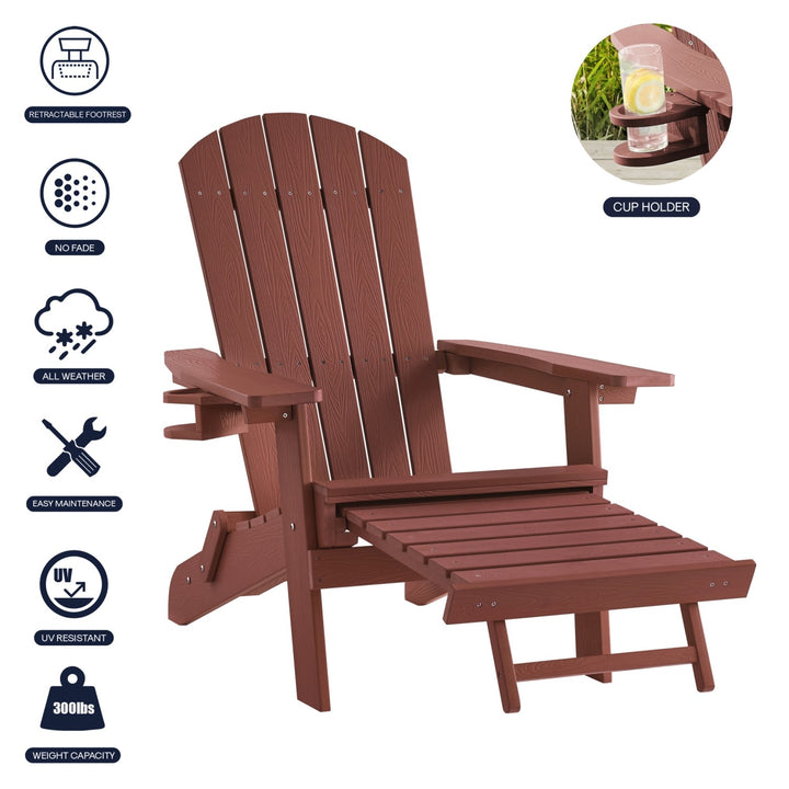 Inspired Home Cal Adirondack Chair  Brick 1