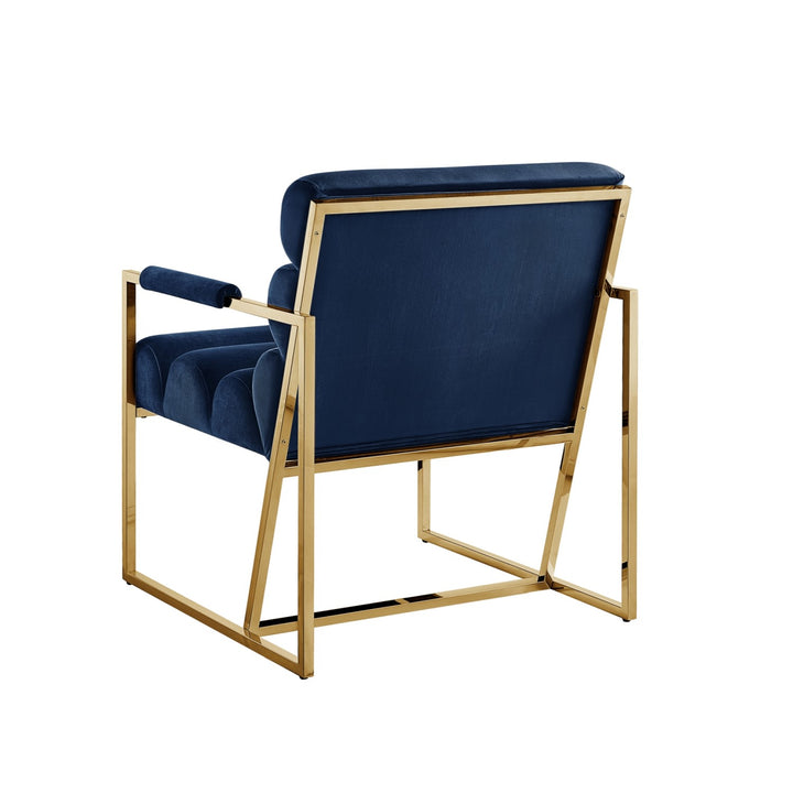 Inspired Home Dalia Accent Chair Velvet Navy/Gold 3
