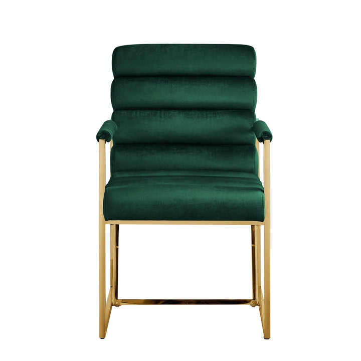 Inspired Home Dalia Dining Chair Velvet Hunter Green/Gold 1