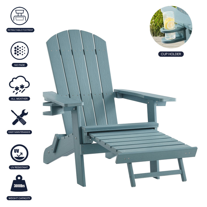 Inspired Home Cal Adirondack Chair  Aqua 1