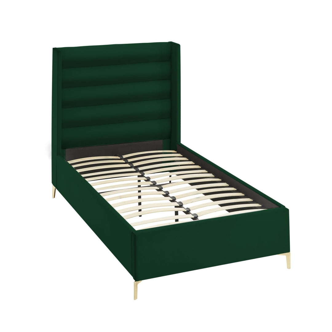 Inspired Home Kacie Platform Bed Velvet Green 3