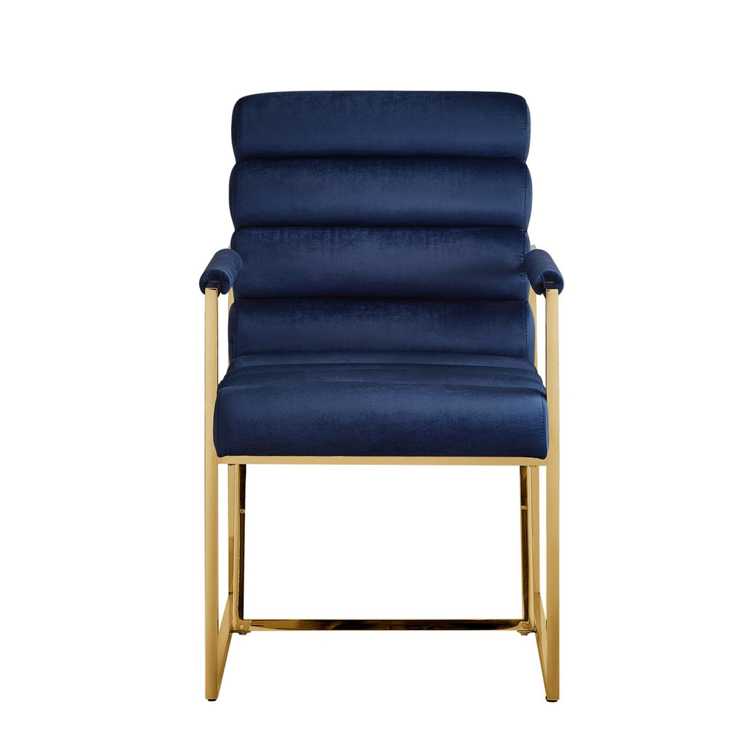 Inspired Home Dalia Dining Chair Velvet Navy/Gold 1