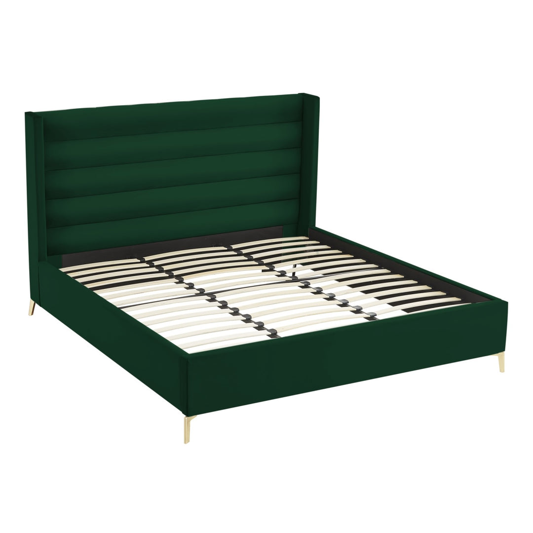 Inspired Home Kacie Platform Bed Velvet Green 3