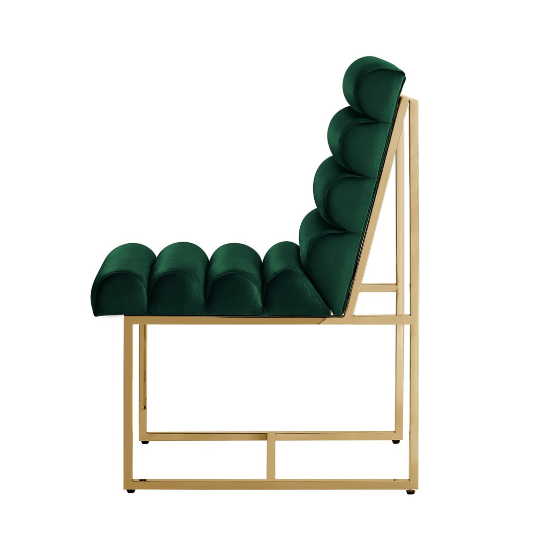 Inspired Home Dalia Dining Chair Velvet Hunter Green/Gold 2