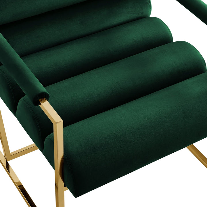 Inspired Home Dalia Accent Chair Velvet Hunter Green/Gold 5