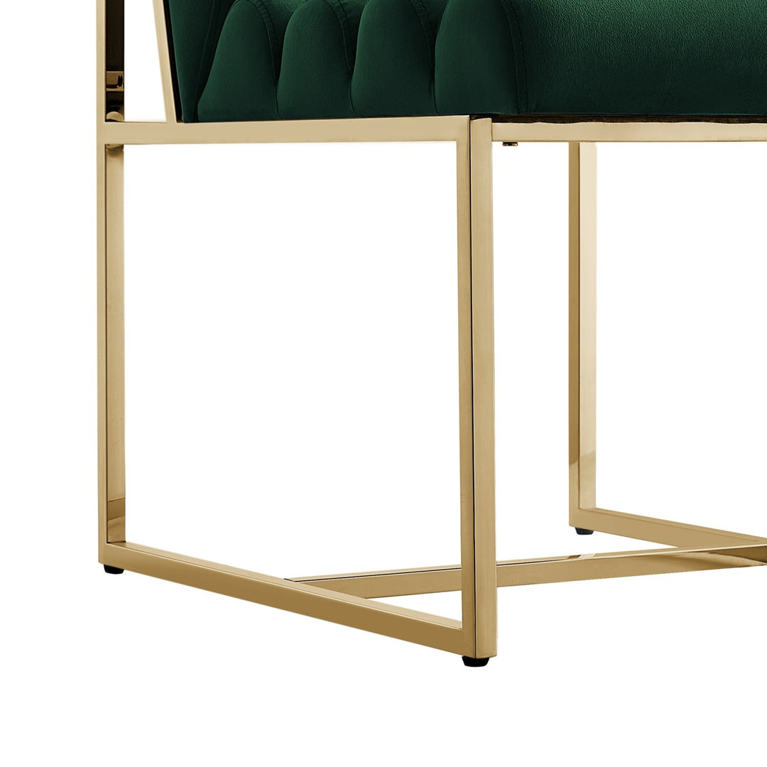 Inspired Home Dalia Dining Chair Velvet Hunter Green/Gold 4