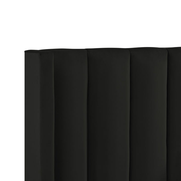 Inspired Home Caliyah Platform Bed Velvet Black 5