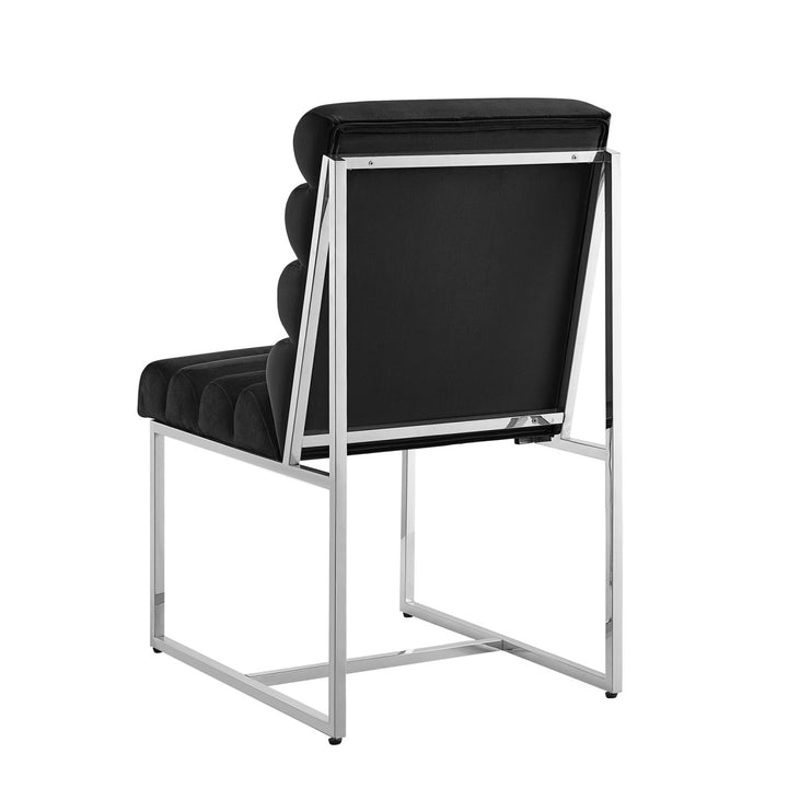 Inspired Home Dalia Dining Chair Velvet Black/Chrome 3