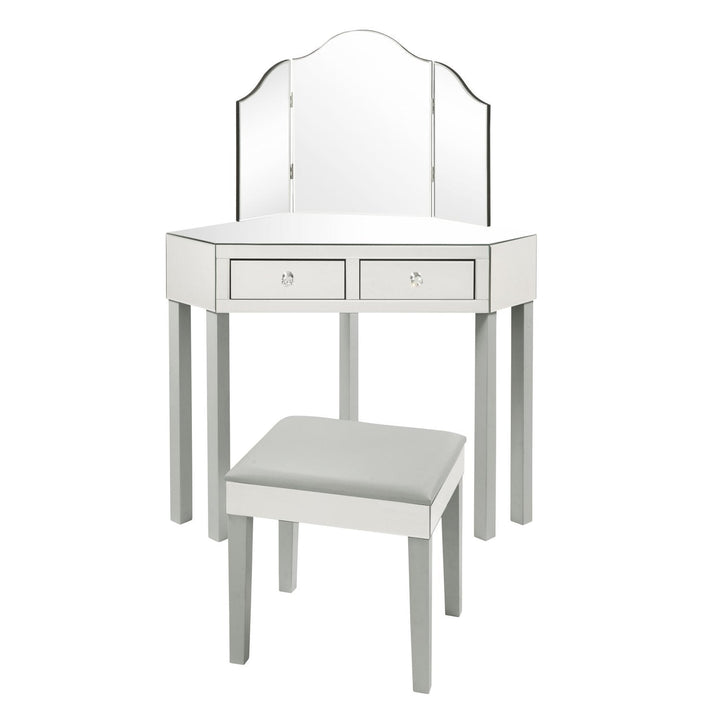 Jewelry Furniture - Amaris Mirrored Corner Vanity Set