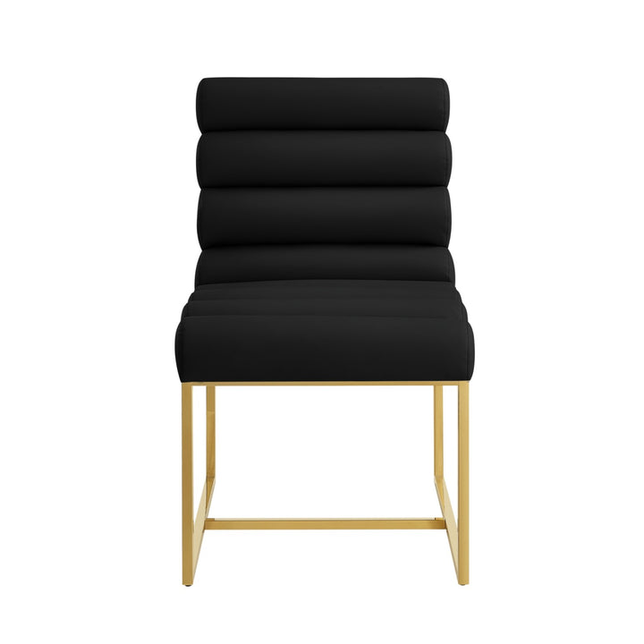 Inspired Home Dalia Dining Chair PU Leather Black/Gold 1