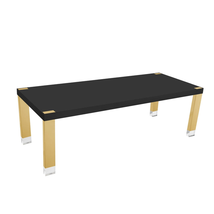Inspired Home Lesly Dining Table Black/Gold 2