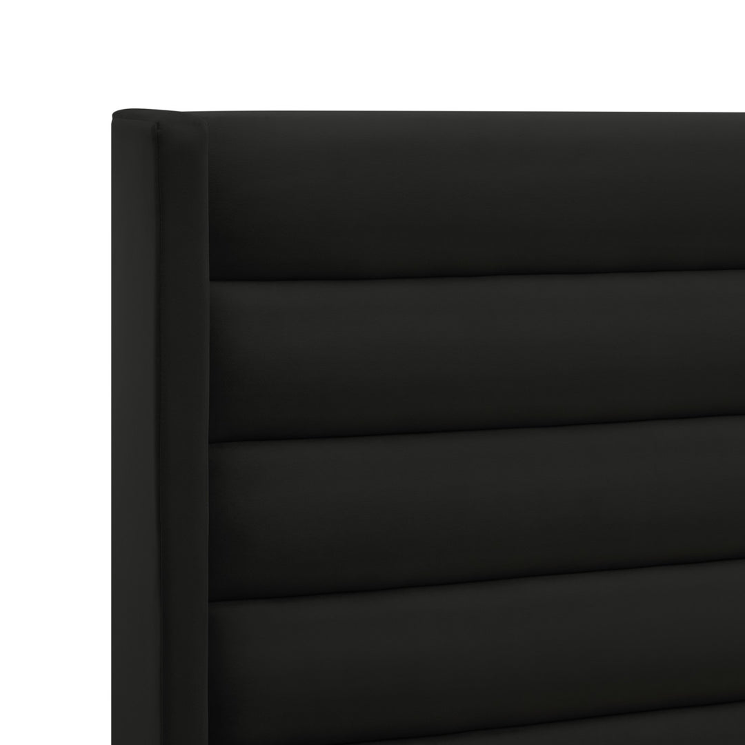 Inspired Home Kacie Platform Bed Velvet Black 5