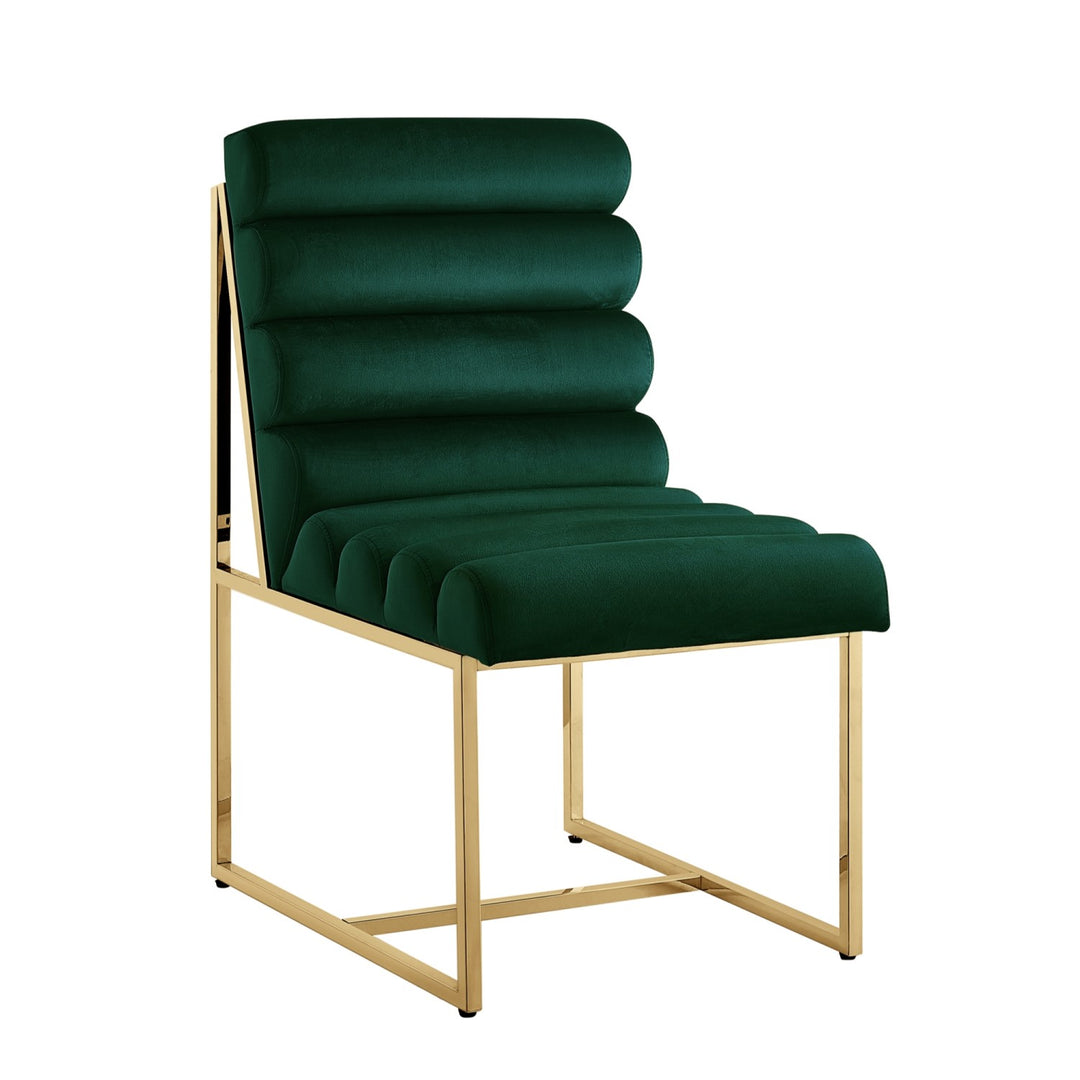 Inspired Home Dalia Dining Chair Velvet Hunter Green/Gold Main
