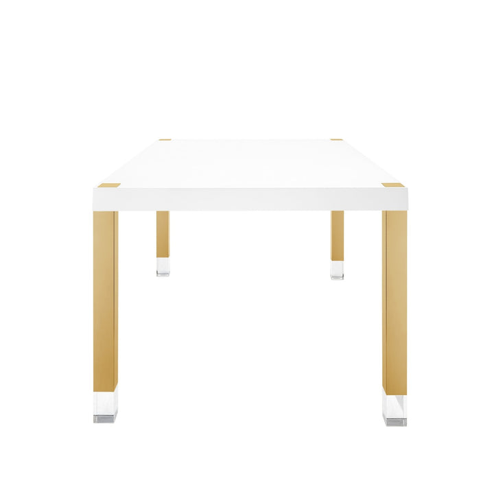 Inspired Home Lesly Dining Table White/Gold 3