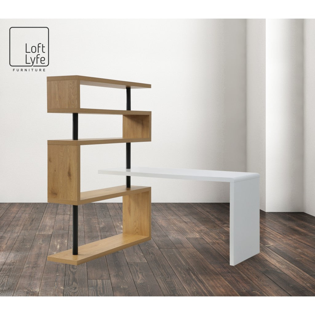 Naya Modern Desk Reversible Space Saving Design 360° Rotating Feature ...