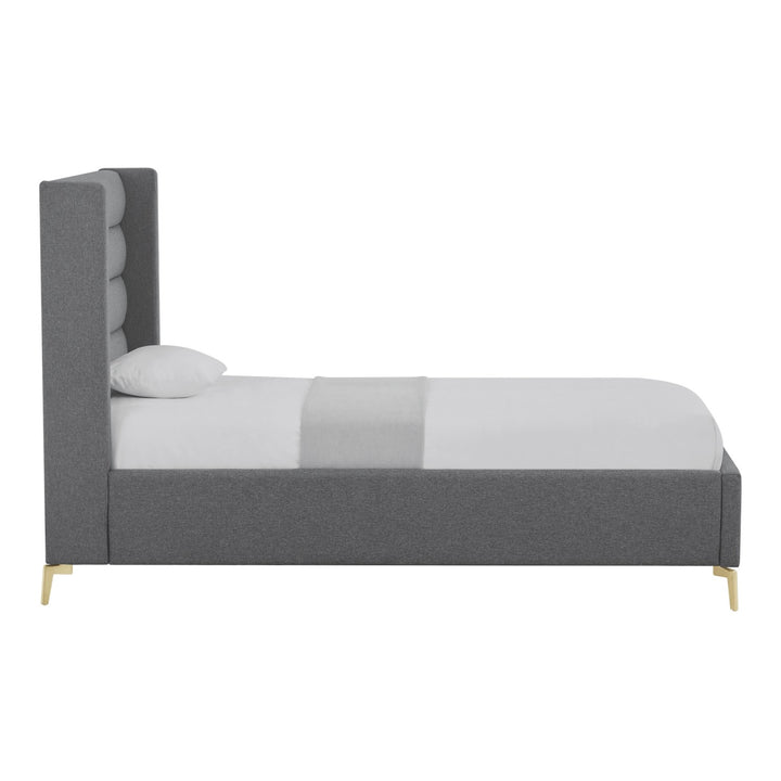 Inspired Home Kacie Platform Bed Linen Grey 2