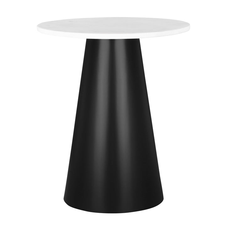 Inspired Home Zyler Marble Side Table Black 1