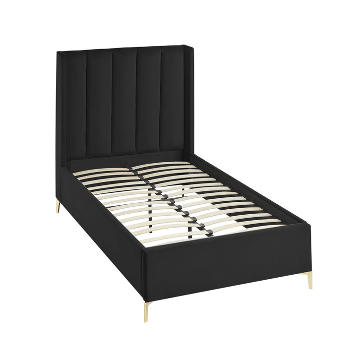 Inspired Home Caliyah Platform Bed Velvet Black 3