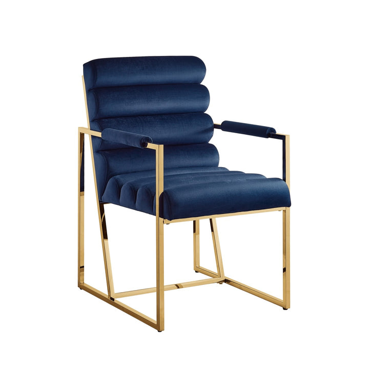 Inspired Home Dalia Dining Chair Velvet Navy/Gold Main