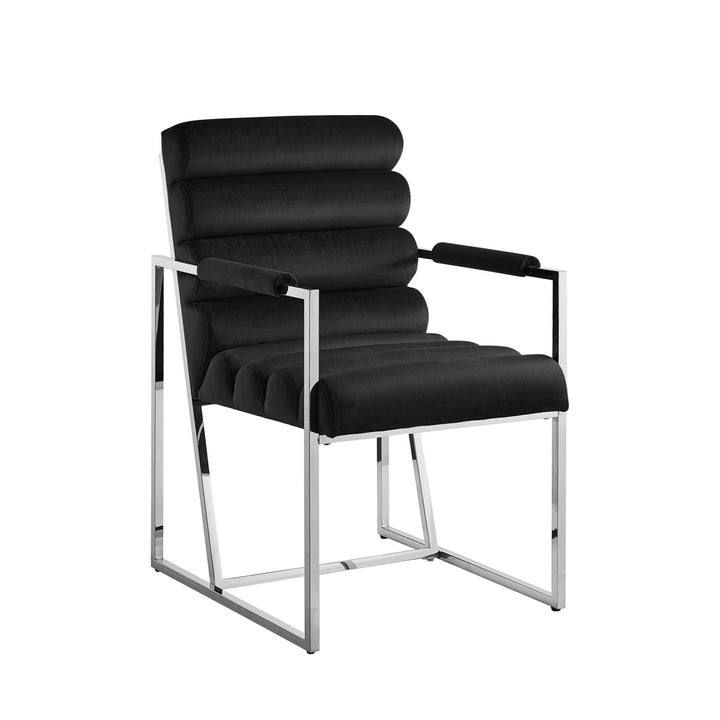 Inspired Home Dalia Dining Chair Velvet Black/Chrome Main