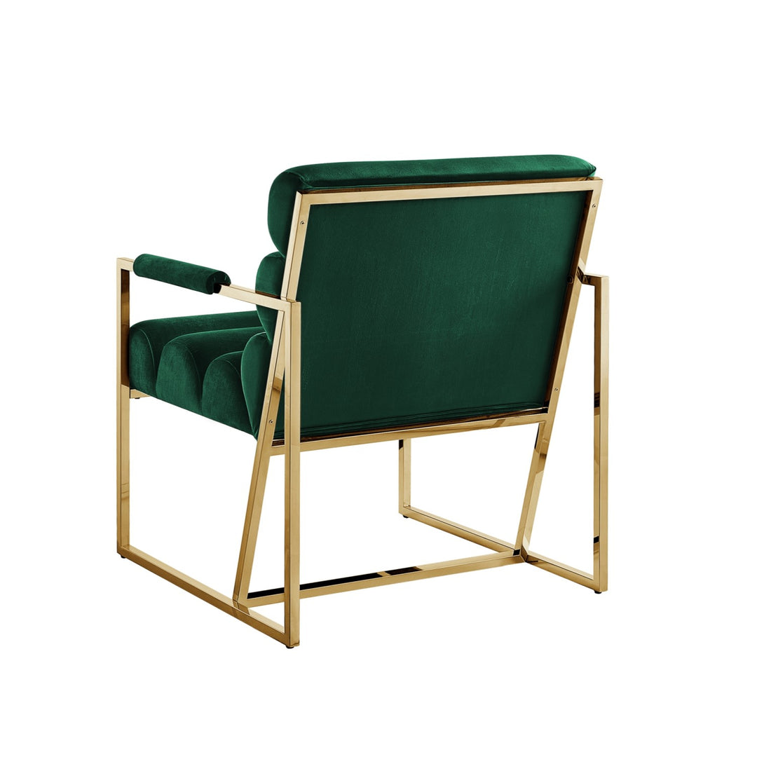 Inspired Home Dalia Accent Chair Velvet Hunter Green/Gold 3
