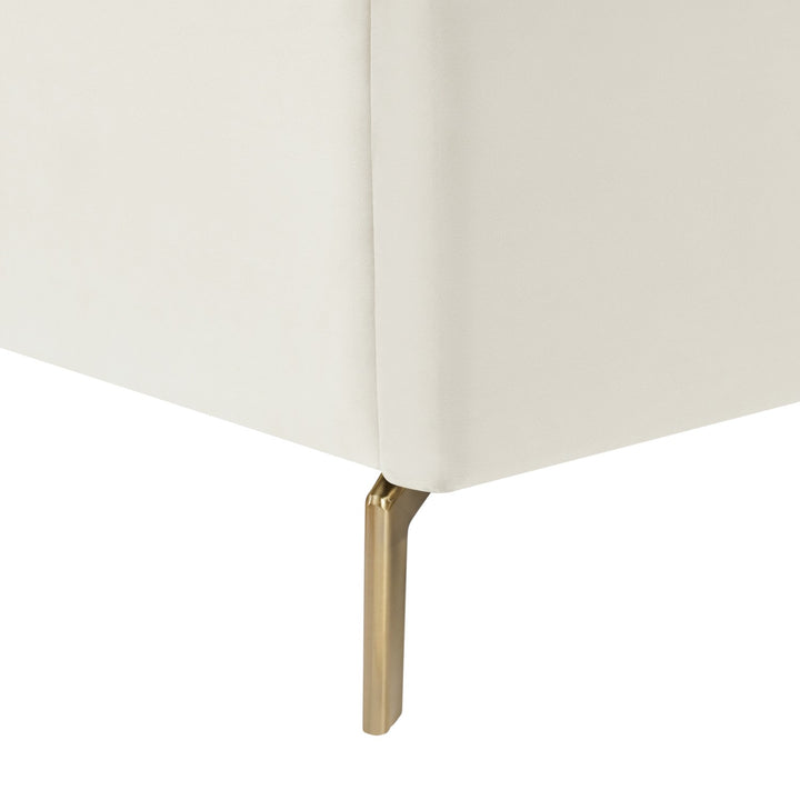 Inspired Home Caliyah Platform Bed Velvet Cream White 4