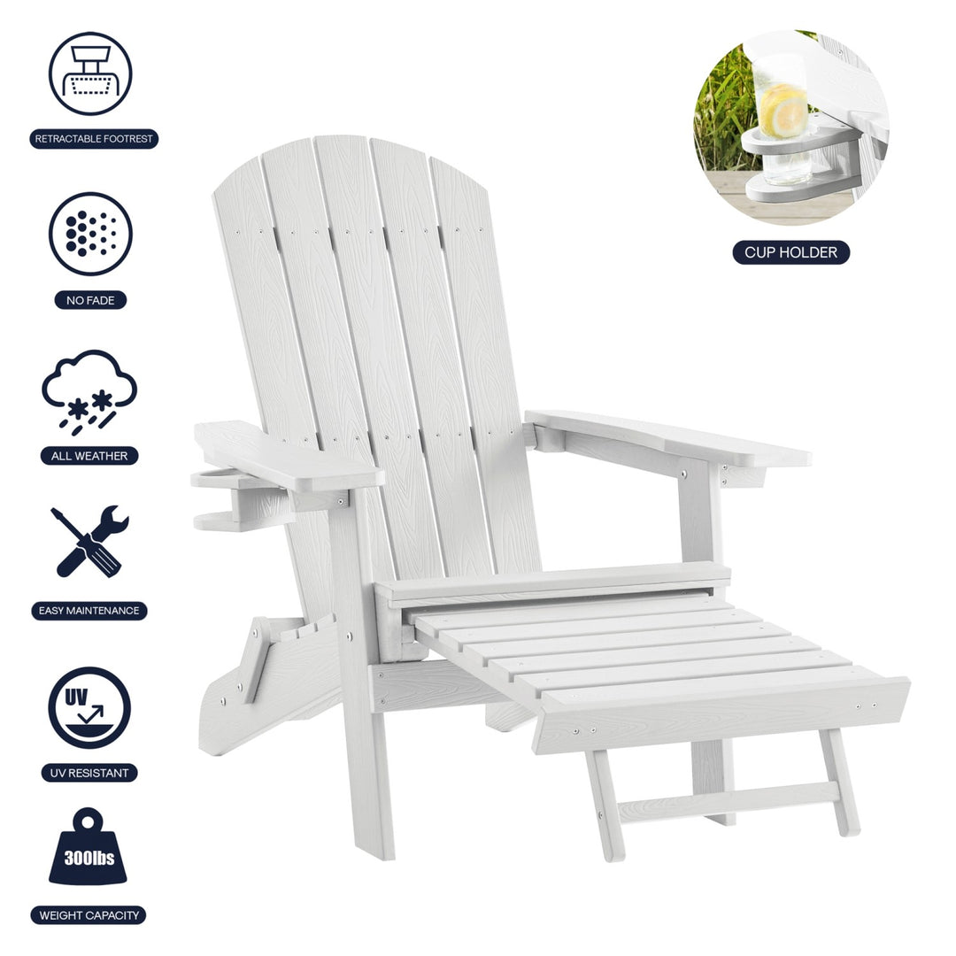Inspired Home Cal Adirondack Chair  White 1