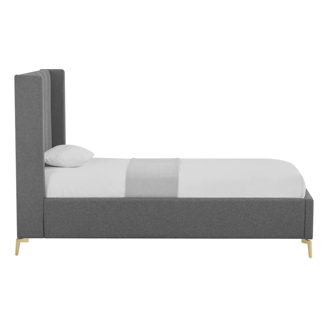 Inspired Home Caliyah Platform Bed Linen Grey 2