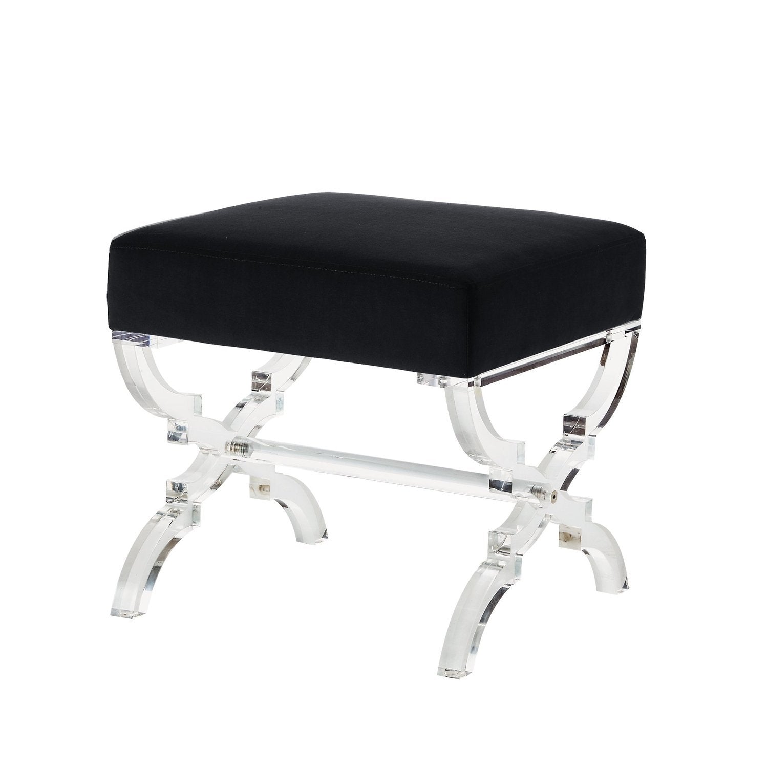 Giselle Contemporary Ottoman Acrylic X-Leg for Bedroom – Inspired Home