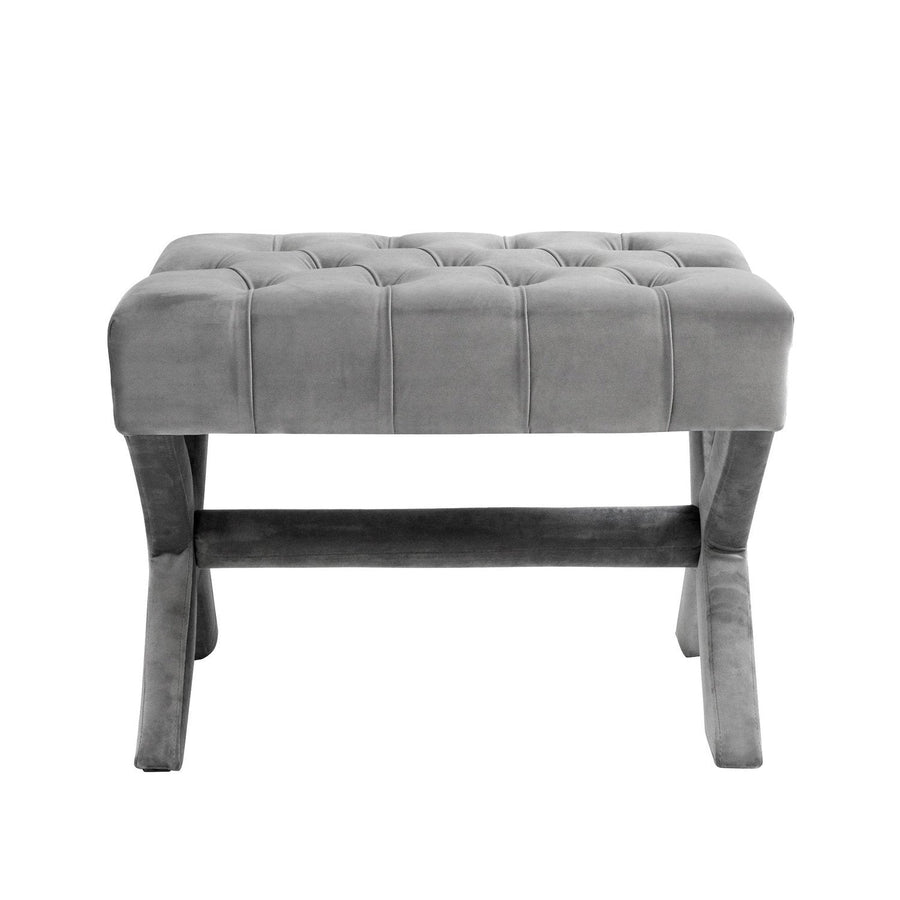 Louis Contemporary Ottoman Button Tufted Silver Nailhead Trim for ...