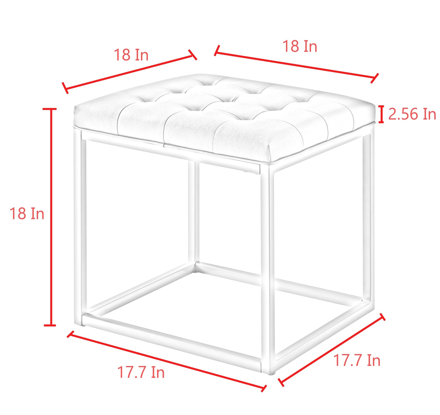 Newton Modern Ottoman Button Tufted Metal Frame for Bedroom – Inspired Home