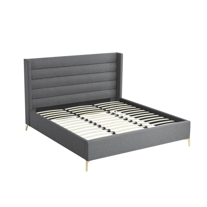 Inspired Home Kacie Platform Bed Linen Grey 3