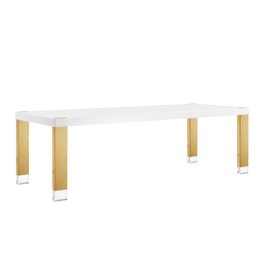 Inspired Home Lesly Dining Table White/Gold Main